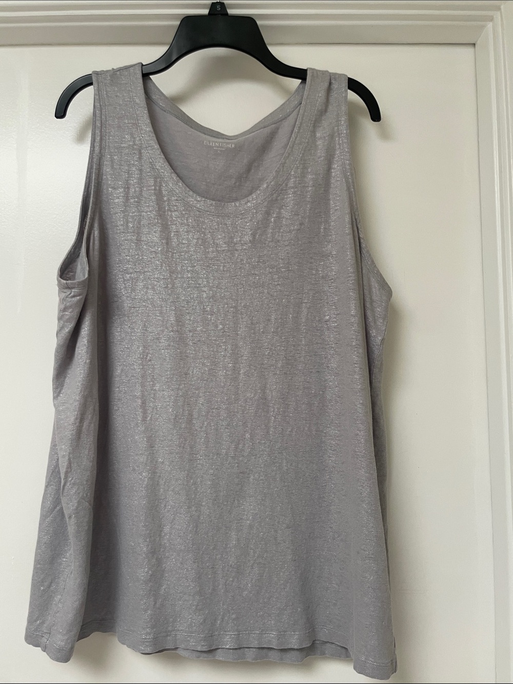 Eileen Fisher Light Silver Tank Top with Shimmer